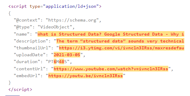 json ld example structured data